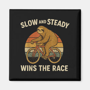 luiaard paardrijfiets Grappig Retro Fietsen Magneet