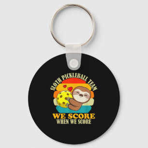 Luiaard pickleball team sport liefde grappige moti sleutelhanger