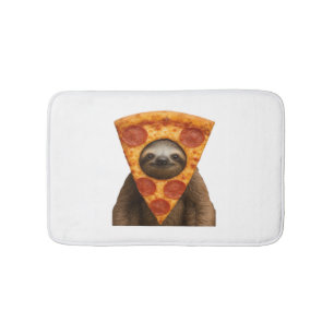 Luiaard pizza grappig rare grap meme schattig gelu badmat