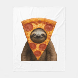 Luiaard pizza grappige rare grap meme schattig gel fleece deken