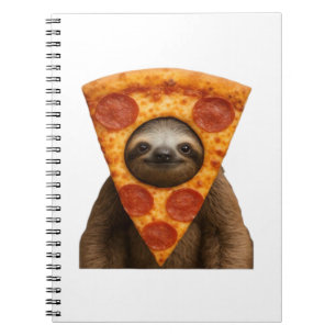 Luiaard pizza grappige rare grap meme schattig gel notitieboek