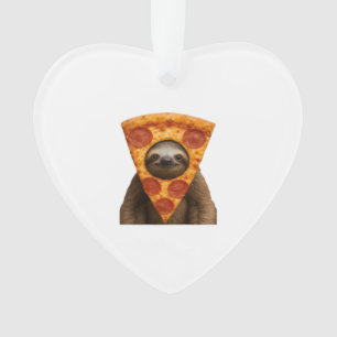 Luiaard pizza grappige rare grap meme schattig gel ornament