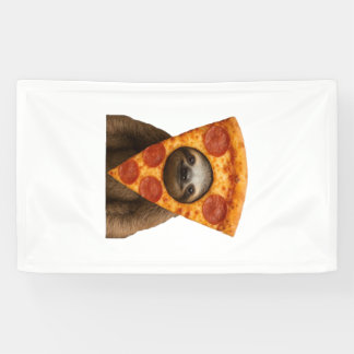 Luiaard pizza grappige rare grap meme schattig gel spandoek