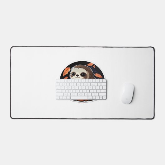 luiaard pompoen Halloween sticker Oversized T-Shir Bureaumat (Keyboard & Muis)