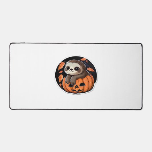 luiaard pompoen Halloween sticker Oversized T-Shir Bureaumat (Voorkant)