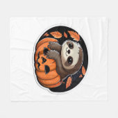 luiaard pompoen Halloween sticker Oversized T-Shir Fleece Deken (Voorkant (Horizontaal))