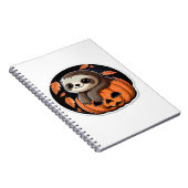 luiaard pompoen Halloween sticker Oversized T-Shir Notitieboek (Rechterzijde)