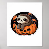 luiaard pompoen Halloween sticker Oversized T-Shir Poster (Voorkant)