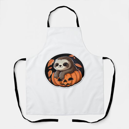 luiaard pompoen Halloween sticker Oversized T-Shir Schort (Voorkant)