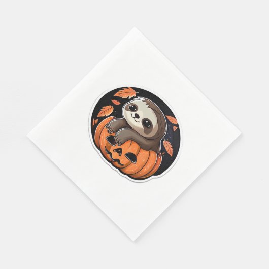 luiaard pompoen Halloween sticker Oversized T-shir Servet (Hoek)