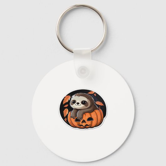luiaard pompoen Halloween sticker Oversized T-Shir Sleutelhanger (Voorkant)