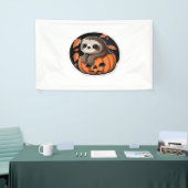 luiaard pompoen Halloween sticker Oversized T-Shir Spandoek (Beurs)