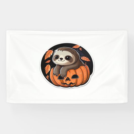 luiaard pompoen Halloween sticker Oversized T-Shir Spandoek (Horizontaal)