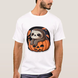 luiaard pompoen Halloween sticker Oversized T-shir T-shirt