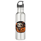 luiaard pompoen Halloween sticker Oversized T-Shir Waterfles (Voorkant)