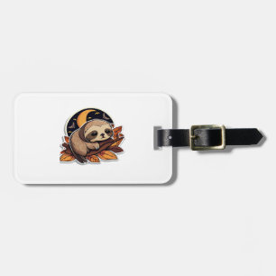 luiaard pompoen Halloween sticker stijl 2 Classic  Bagagelabel