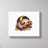 luiaard pompoen Halloween sticker stijl 2 Classic  Canvas Afdruk (Voorkant)