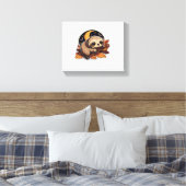 luiaard pompoen Halloween sticker stijl 2 Classic  Canvas Afdruk (Insitu (Slaapkamer))