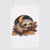 luiaard pompoen Halloween sticker stijl 2 Classic Golfhanddoek (Voorkant)