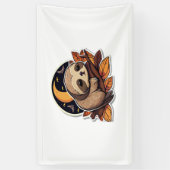 luiaard pompoen Halloween sticker stijl 2 Classic Spandoek (Verticaal)