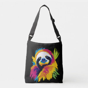 Luiaard Portret Illustratie Waterverfschilderij Crossbody Tas