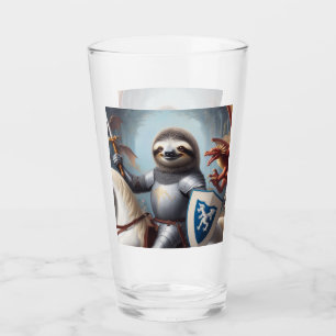 Luiaard ridder vechten draken glas