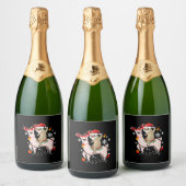 Luiaard Rijden Llama Santa Rendier Kerstcadeau Sparkling Wijnetiket (Flessen)