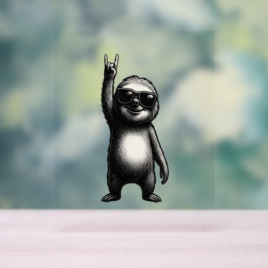 Luiaard Rocking Dance Acryl Bord (Neutraal)