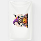 Luiaard Roze Pet Halloween Spandoek (Verticaal)