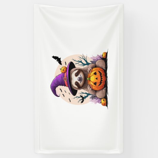 Luiaard Roze Pet Halloween Spandoek (Verticaal)