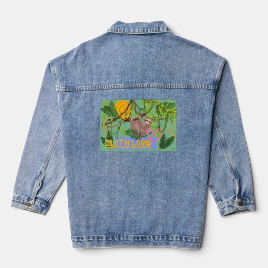 Luiaard, Safari Theme Denim Jacket (Achterkant)