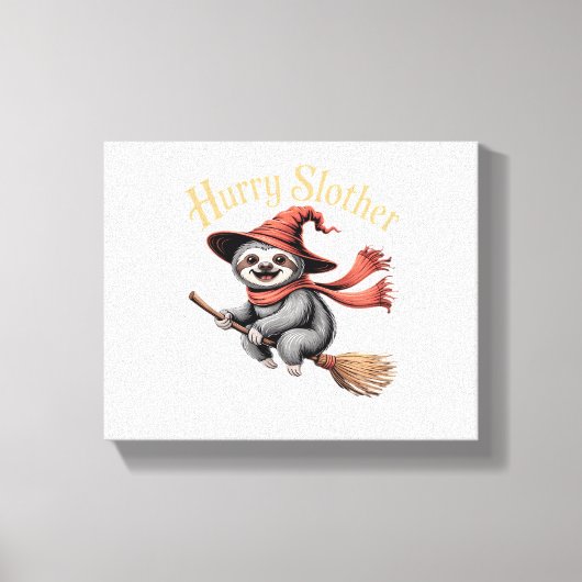 Luiaard Schattige Halloween Witch Funny Essential Canvas Afdruk (Voorkant)