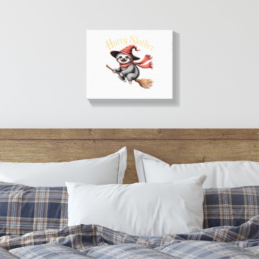 Luiaard Schattige Halloween Witch Funny Essential  Canvas Afdruk (Insitu (Slaapkamer))