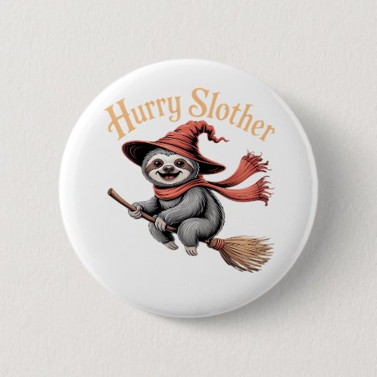 Luiaard Schattige Halloween Witch Funny Essential  Ronde Button 5,7 Cm (Voorkant)