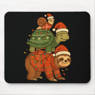 Luiaard Schildpad Slak Kerstmis Xmas  Muismat