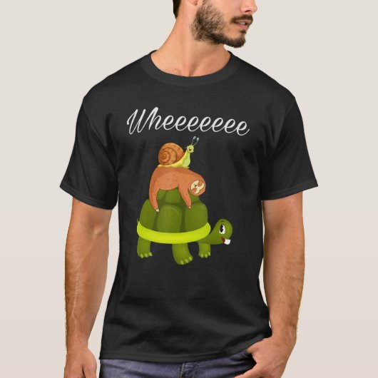 luiaard schildpad slak piggyback dier luie luiaard t-shirt (Voorkant)