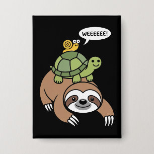 Luiaard Schildpad Slak Rugdier Dier Rent Wild  Button