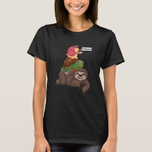 Luiaard Schildpad Slak Team Rugzak Langzaam Grafis T-shirt