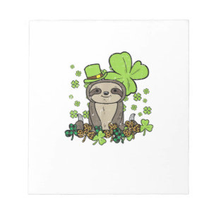 Luiaard Shamrock Geruite Luipaard St Patricks Dag Notitieblok