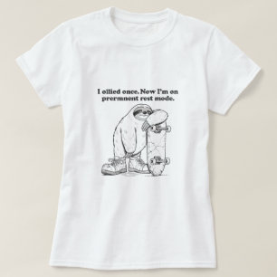 Luiaard Skateboarder Humor Grafische T-Shirt