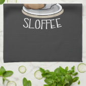 Luiaard slaap bij kopje koffie Funny Sloth Sloffee Theedoek (Gevouwen)