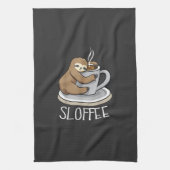 Luiaard slaap bij kopje koffie Funny Sloth Sloffee Theedoek (Verticaal)