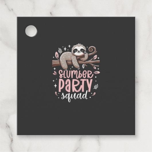 Luiaard Slaapfeest Squad Kinderen Meisjes Slaapfee Bedankjes Labels (Voorkant)