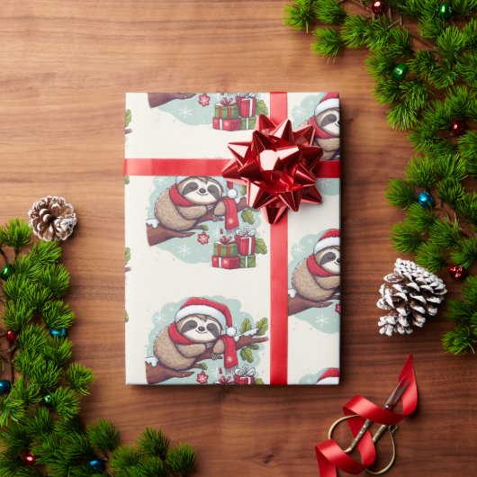 Luiaard Slapen Door Kerstmis Cadeaupapier (Feestdagen Geschenken)