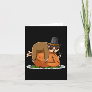 Luiaard Slapen Turkije Thanksgiving Dag Grappige H Kaart