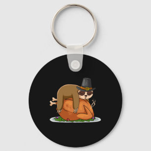 Luiaard Slapen Turkije Thanksgiving Dag Grappige H Sleutelhanger