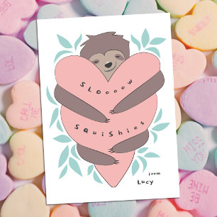Luiaard Squishies Mini Kids Valentijnkaart Zacht R Notitiekaartje
