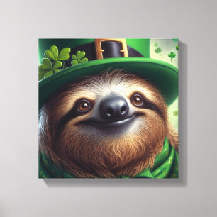 Luiaard St Paddys Dag Canvas Afdruk