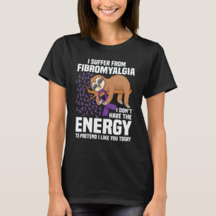 Luiaard Steun Paarse Lint Krijger Fibromyalgie A T-shirt