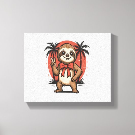 Luiaard Summer Beach Rocking Canvas Afdruk (Voorkant)